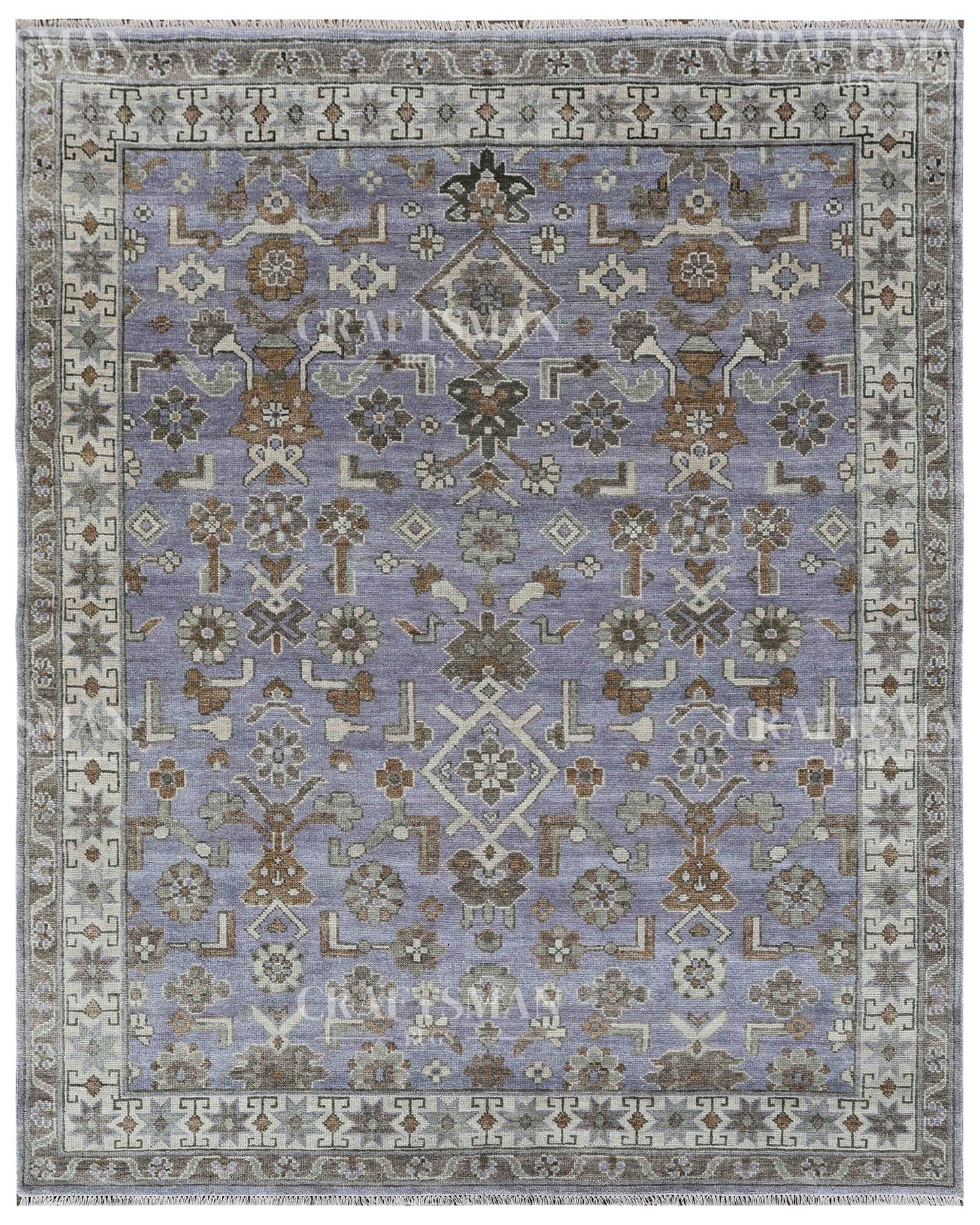 Fenra Wool Hand-Knotted Oushak-Inspired Rug