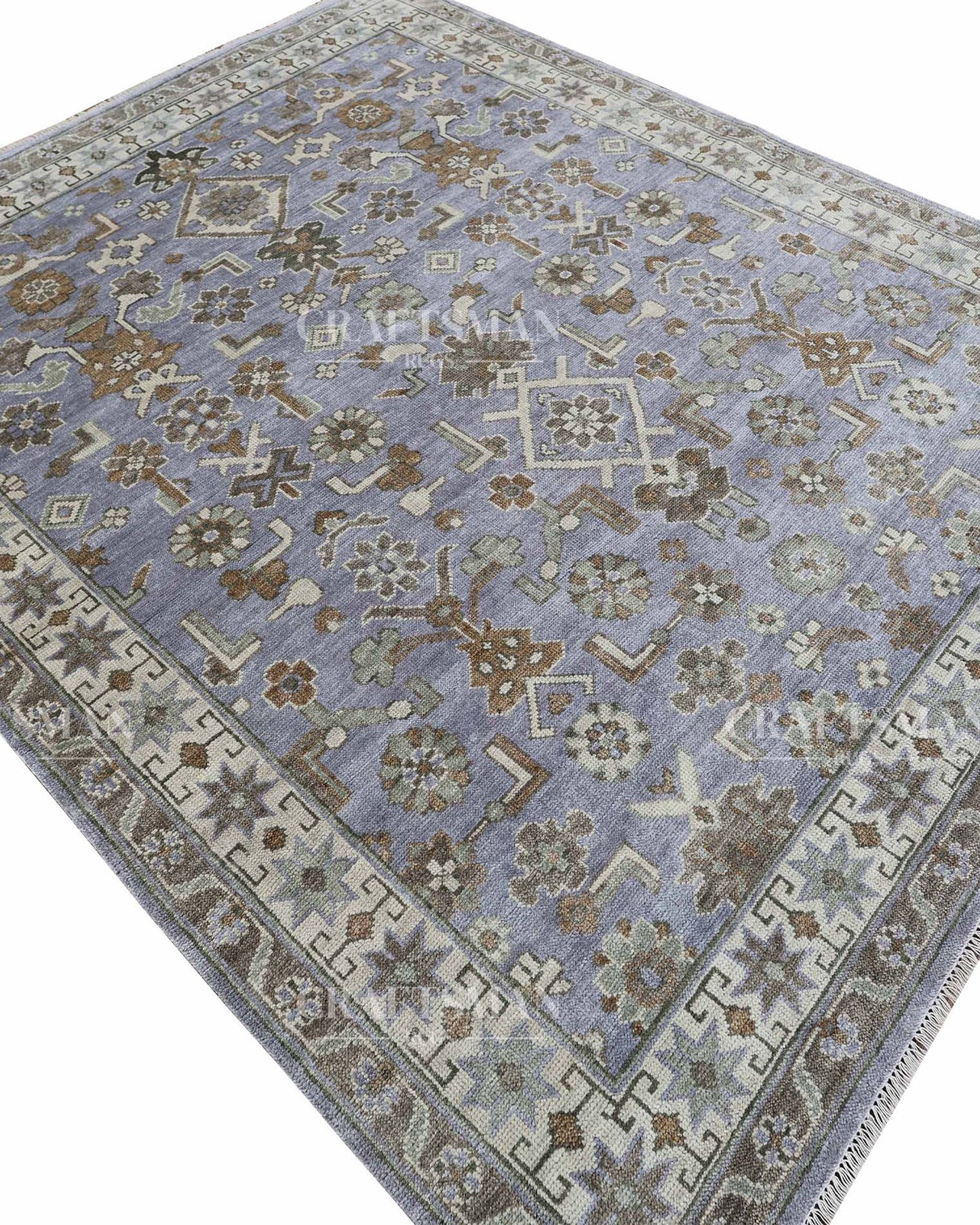 Fenra Wool Hand-Knotted Oushak-Inspired Rug