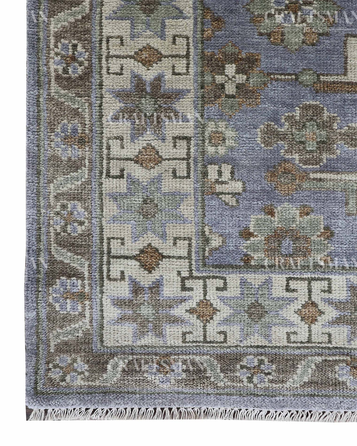 Fenra Wool Hand-Knotted Oushak-Inspired Rug