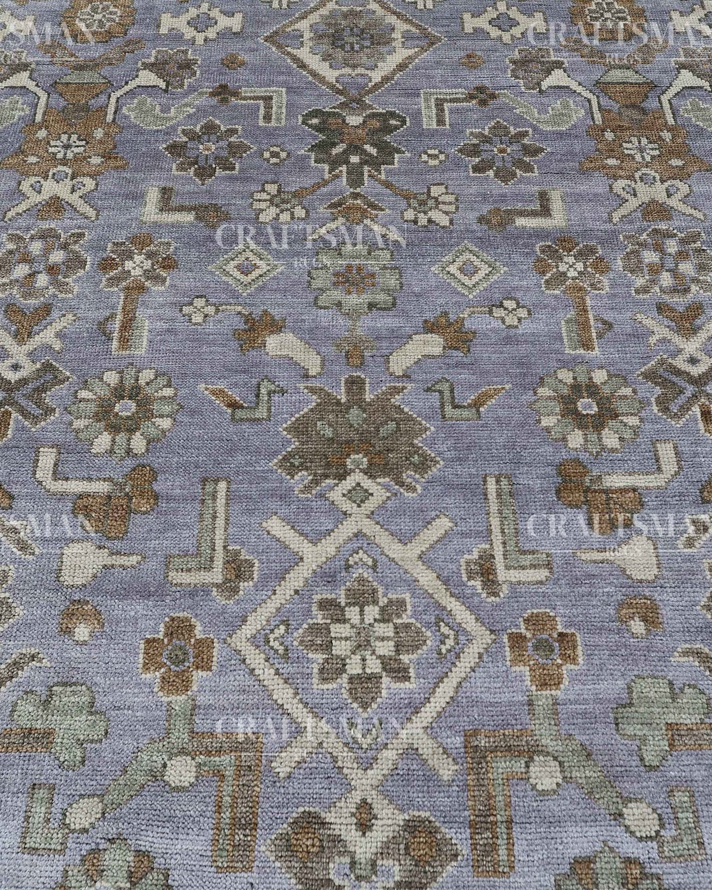 Fenra Wool Hand-Knotted Oushak-Inspired Rug