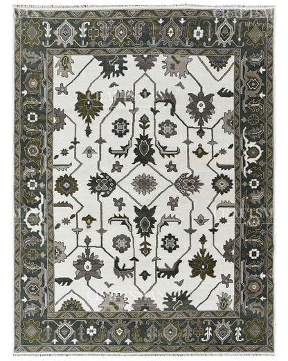 Alrin Wool Hand-Knotted Oushak-Inspired Rug