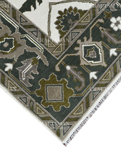Alrin Wool Hand-Knotted Oushak-Inspired Rug
