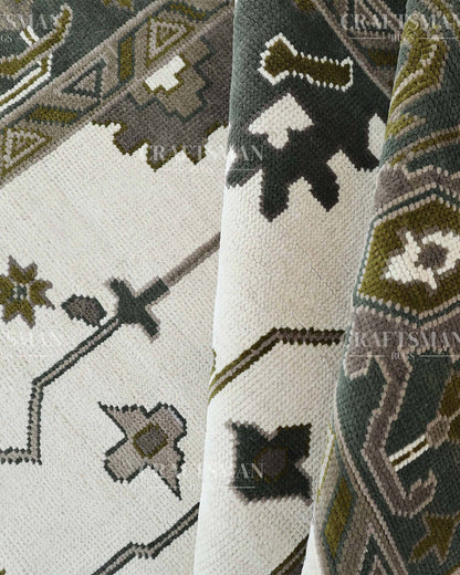 Alrin Wool Hand-Knotted Oushak-Inspired Rug