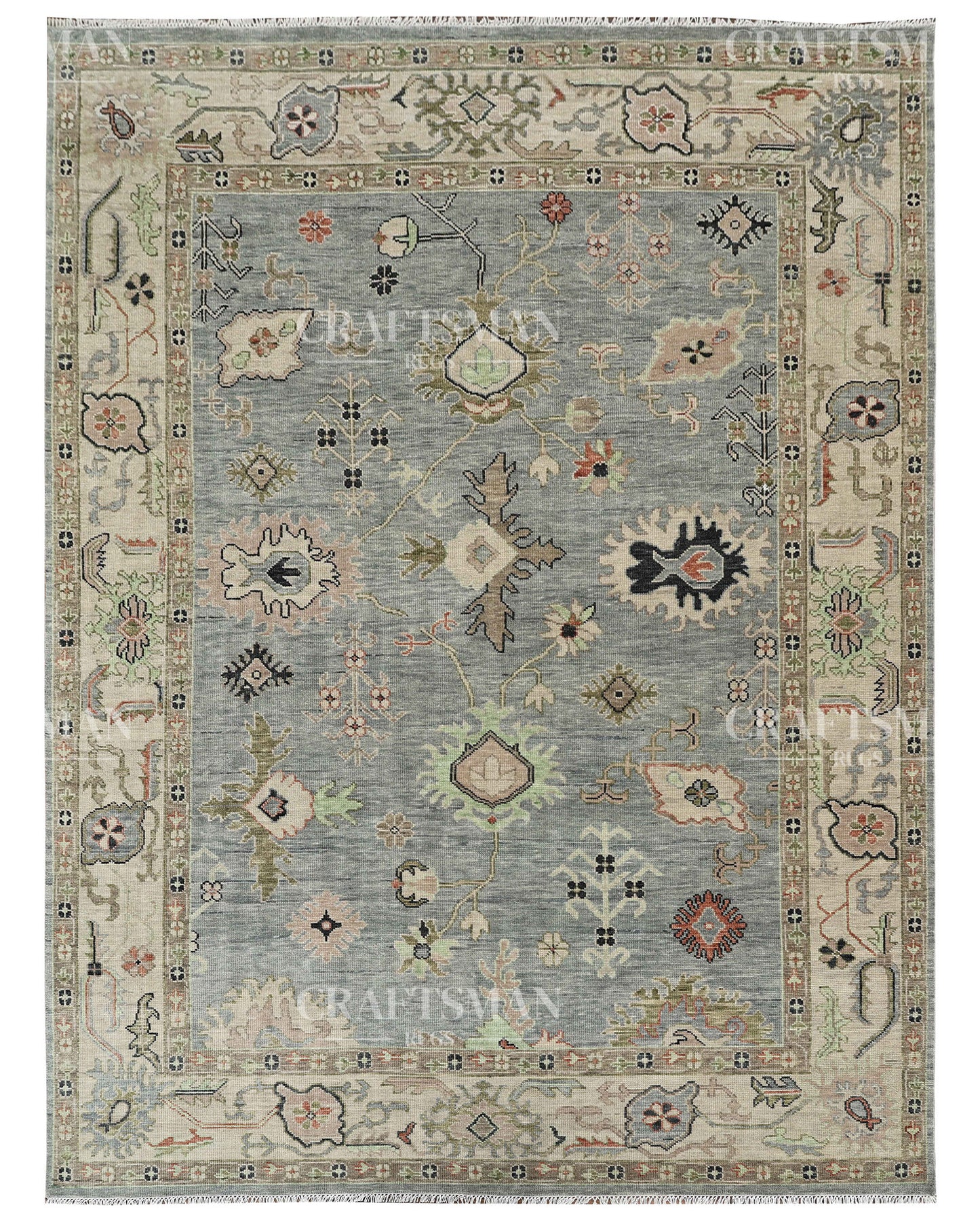 Envar Wool Hand-Knotted Oushak-Inspired Rug