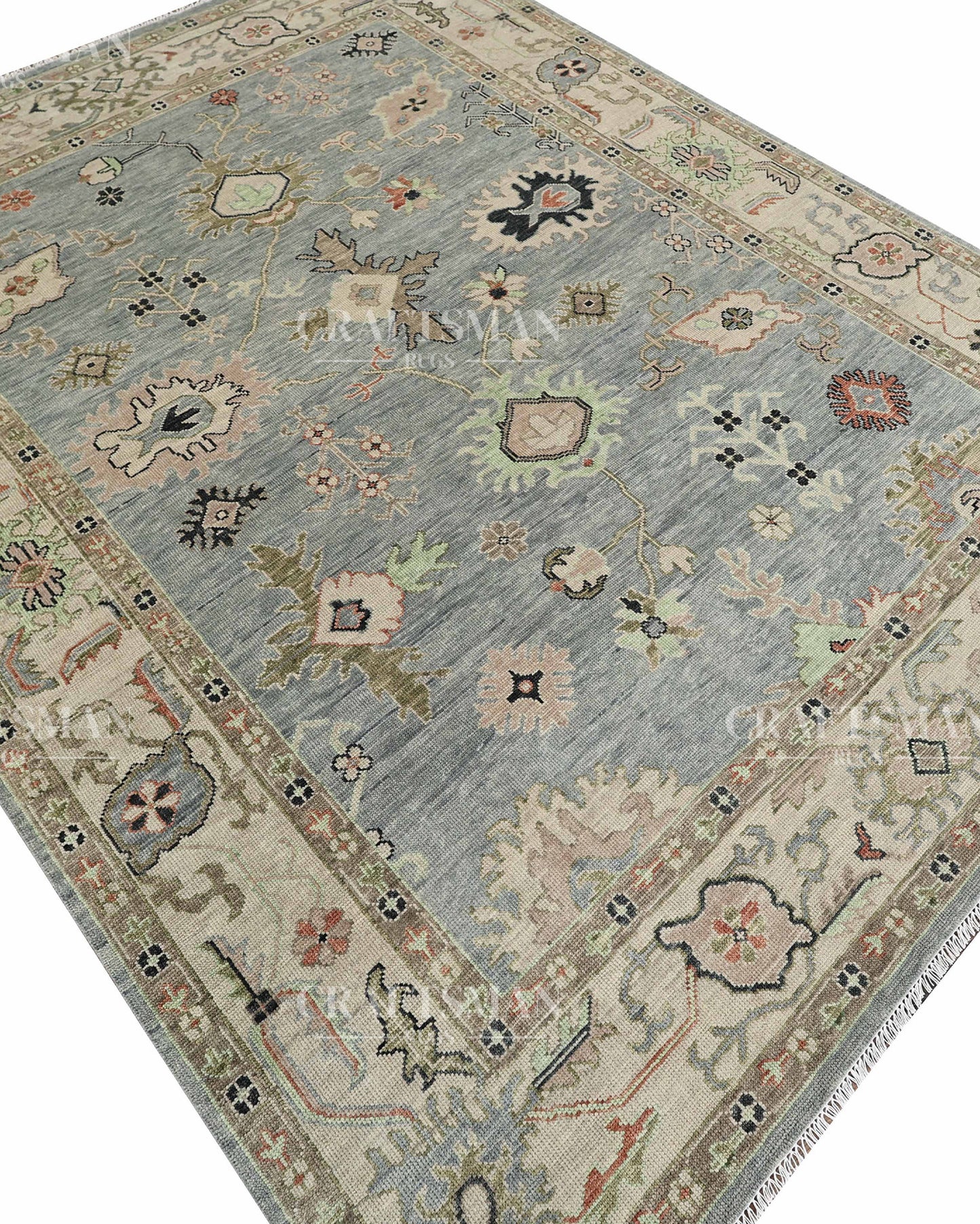 Envar Wool Hand-Knotted Oushak-Inspired Rug