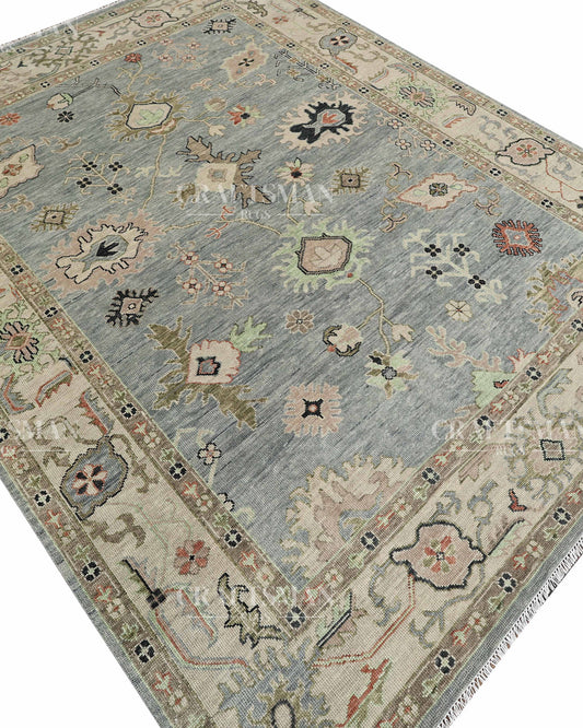 Envar Wool Hand-Knotted Oushak-Inspired Rug