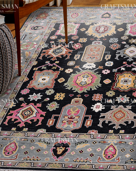 Lumora Wool Hand-Knotted Oushak-Inspired Rug
