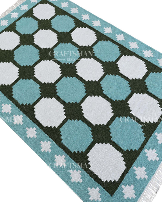 Geonara Wool Dhurrie Hand-Woven Flatweave Rug