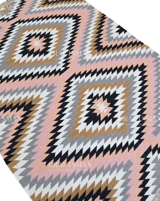 4x6 feet Wool Flatweave Dhurrie (Kelim) Rug | Craftsman Rugs Exclusive