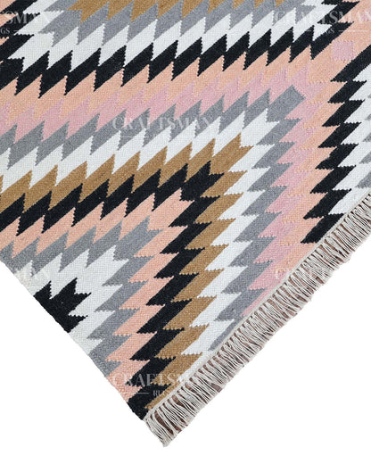 4x6 feet Wool Flatweave Dhurrie (Kelim) Rug | Craftsman Rugs Exclusive