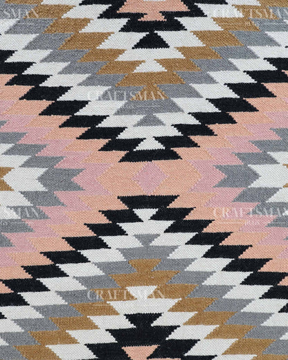 4x6 feet Wool Flatweave Dhurrie (Kelim) Rug | Craftsman Rugs Exclusive