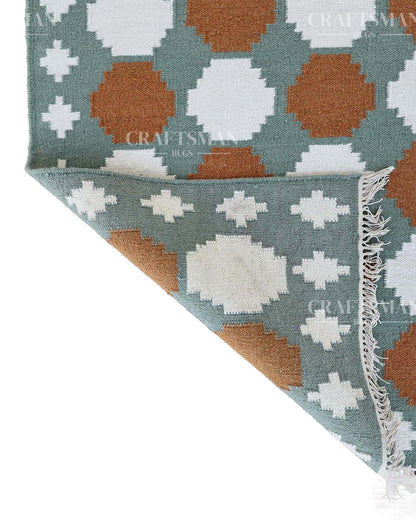 Latticea Wool Dhurrie Hand-Woven Flatweave Rug