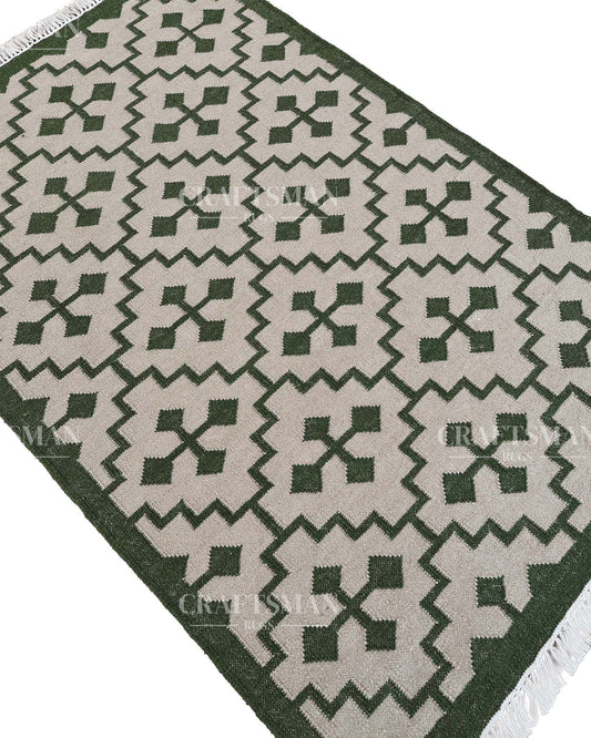 Tigris Wool Dhurrie Hand-Woven Flatweave Rug