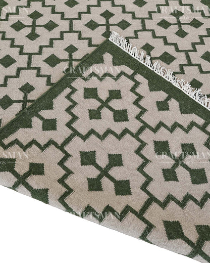 Tigris Wool Dhurrie Hand-Woven Flatweave Rug