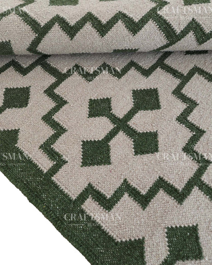 Tigris Wool Dhurrie Hand-Woven Flatweave Rug
