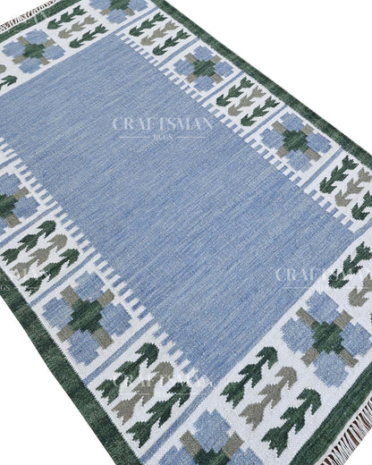Gridora Wool Dhurrie Hand-Woven Flatweave Rug