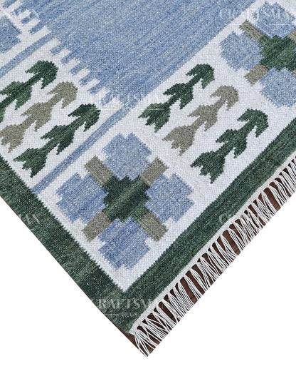 Gridora Wool Dhurrie Hand-Woven Flatweave Rug