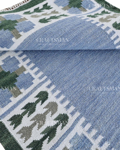Gridora Wool Dhurrie Hand-Woven Flatweave Rug