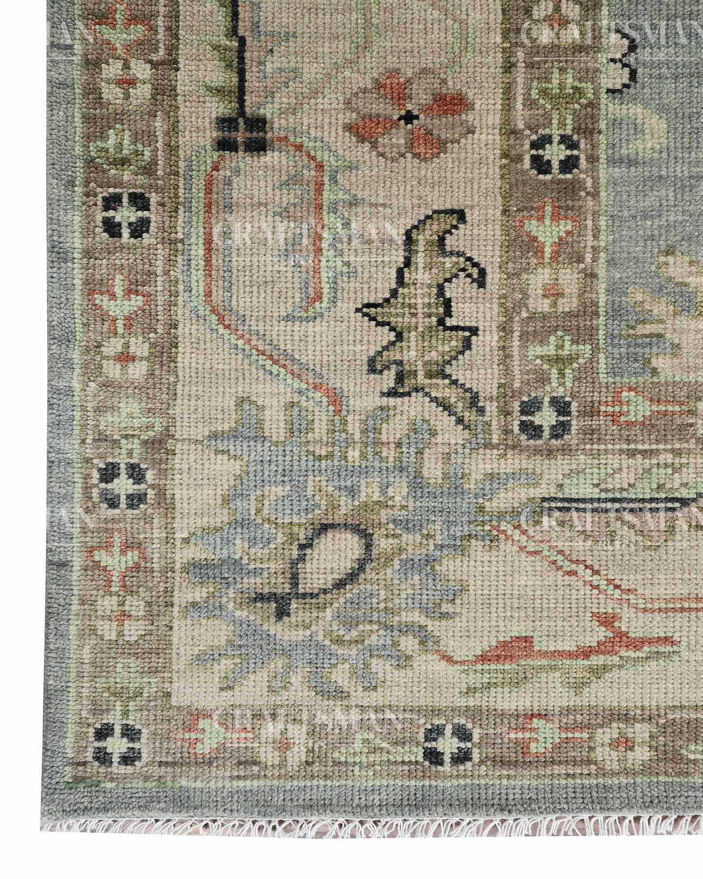 Envar Wool Hand-Knotted Oushak-Inspired Rug