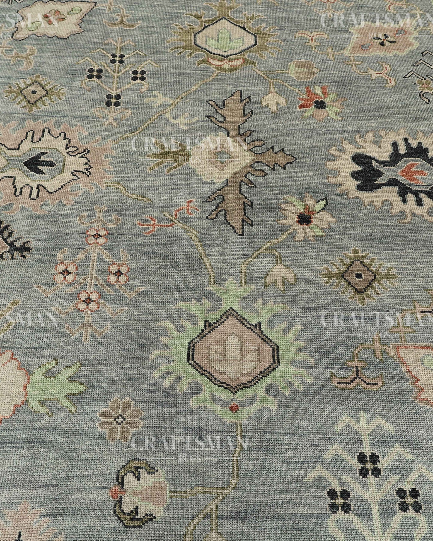 Envar Wool Hand-Knotted Oushak-Inspired Rug