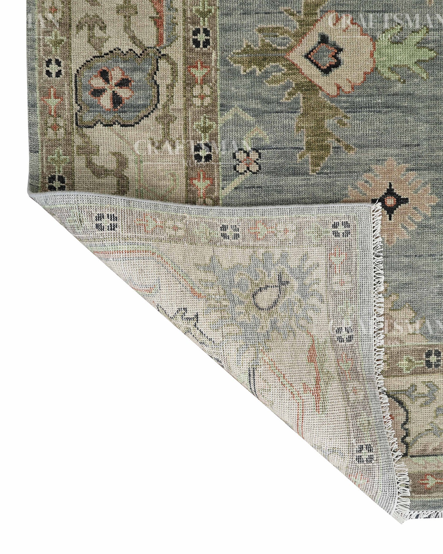 Envar Wool Hand-Knotted Oushak-Inspired Rug