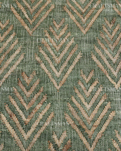 Sageleaf Jute Hand-Woven Natural Rug – Green Beige Geometric Boho Farmhouse Area Carpet with Fringe
