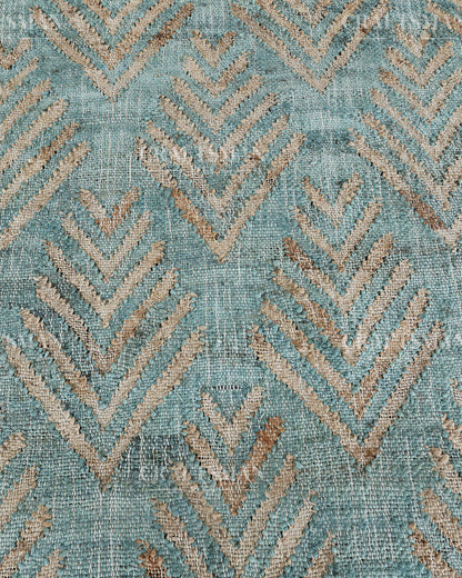 Oceanleaf Jute Hand-Woven Natural Rug – Aqua Beige Geometric Boho Farmhouse Area Carpet with Fringe