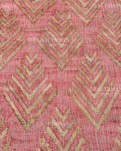 Roseleaf Jute Hand-Woven Natural Rug – Pink Beige Geometric Boho Farmhouse Area Carpet with Fringe