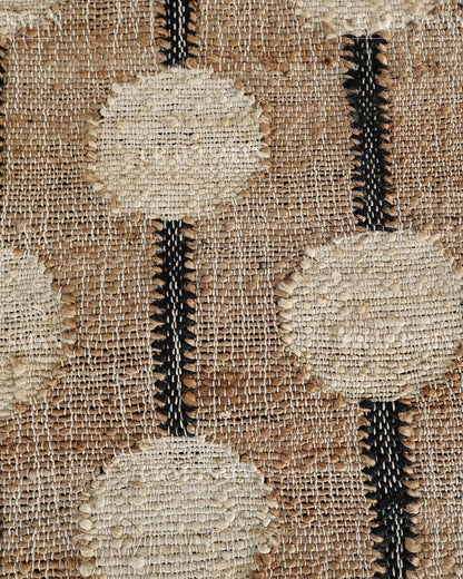 Ivorybead Jute Hand-Woven Natural Rug – Beige Ivory Geometric Boho Farmhouse Area Carpet with Fringe