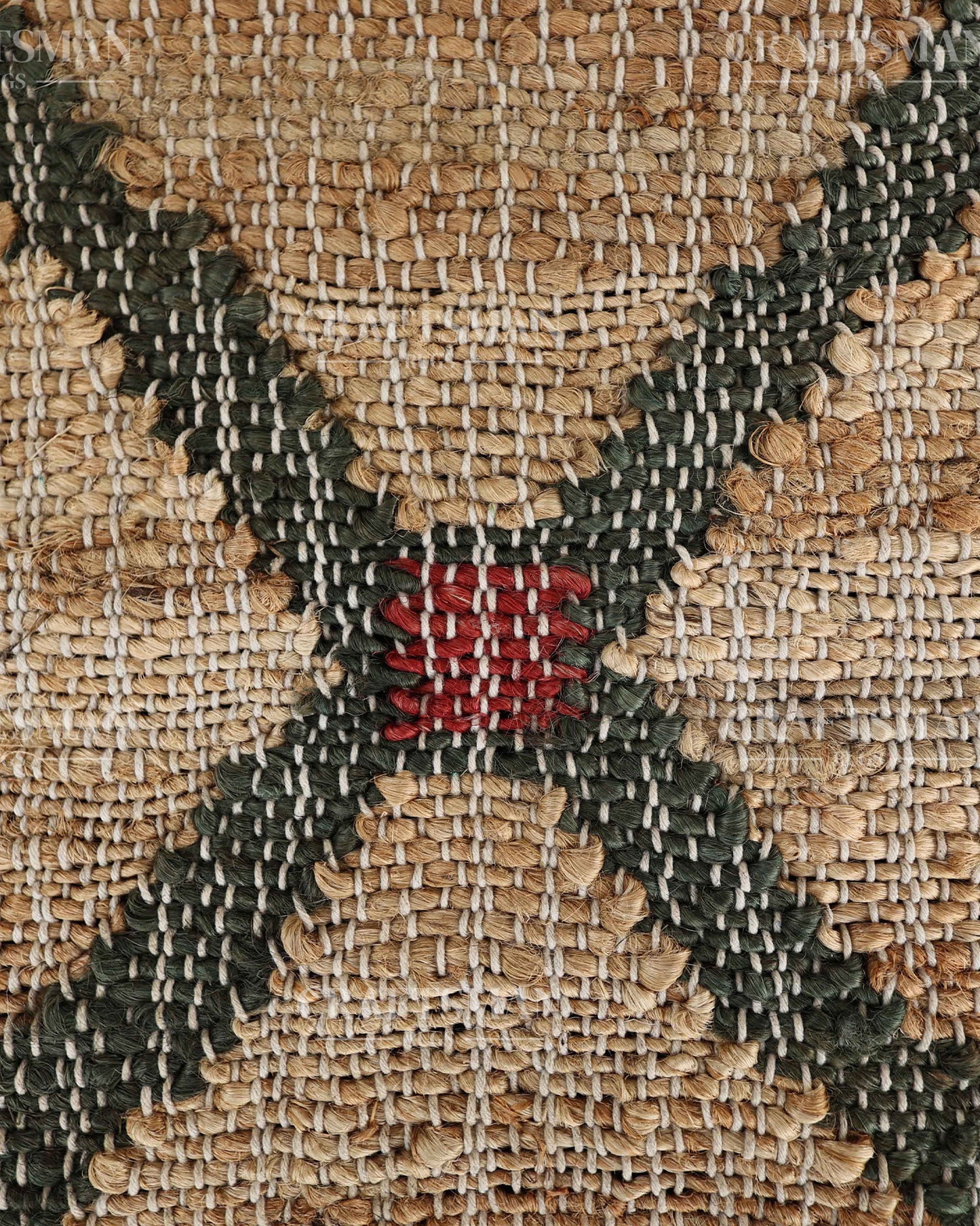 Rustgrid Jute Hand-Woven Natural Rug – Beige Charcoal Geometric Diamond Boho Farmhouse Area Carpet with Fringe