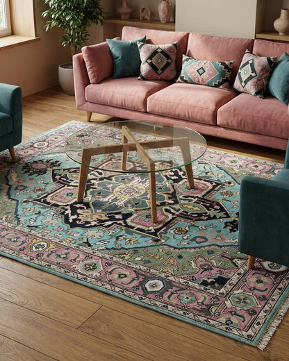 8x10 feet Wool Hand-Knotted Oushak-Inspired Rug | Craftsman Rugs Exclusive