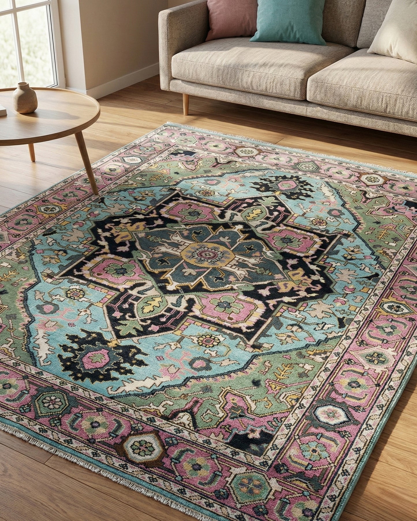 8x10 feet Wool Hand-Knotted Oushak-Inspired Rug | Craftsman Rugs Exclusive