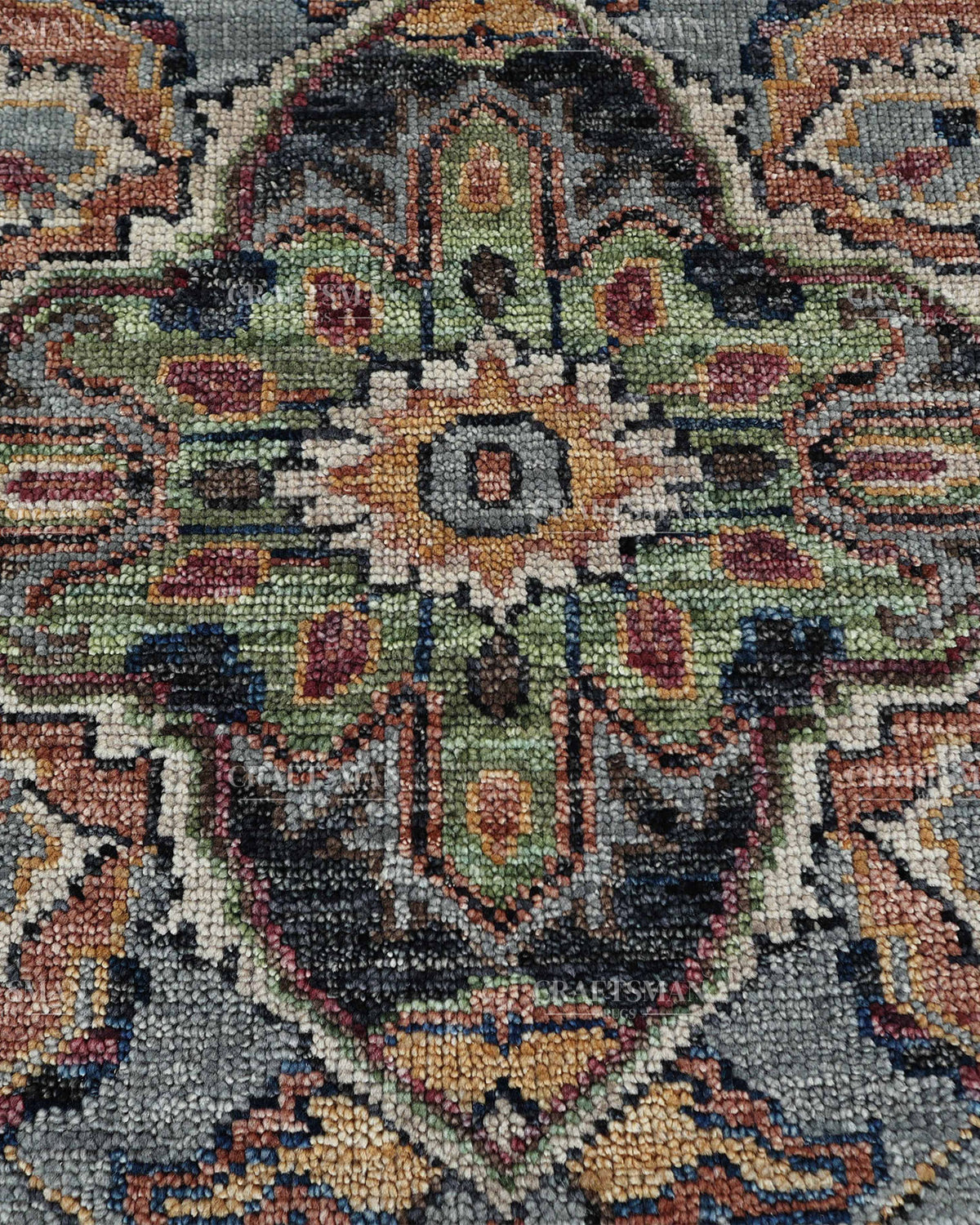 Vintage Terracotta Blue Oushak Style Rug 9x12, Persian Floral Medallion Area Rug, Distressed Traditional Oriental Carpet