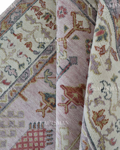 Melra Wool Hand-Knotted Oushak-Inspired Rug