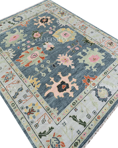 8x10 feet Wool Hand-Knotted Oushak-Inspired Rug | Craftsman Rugs Exclusive