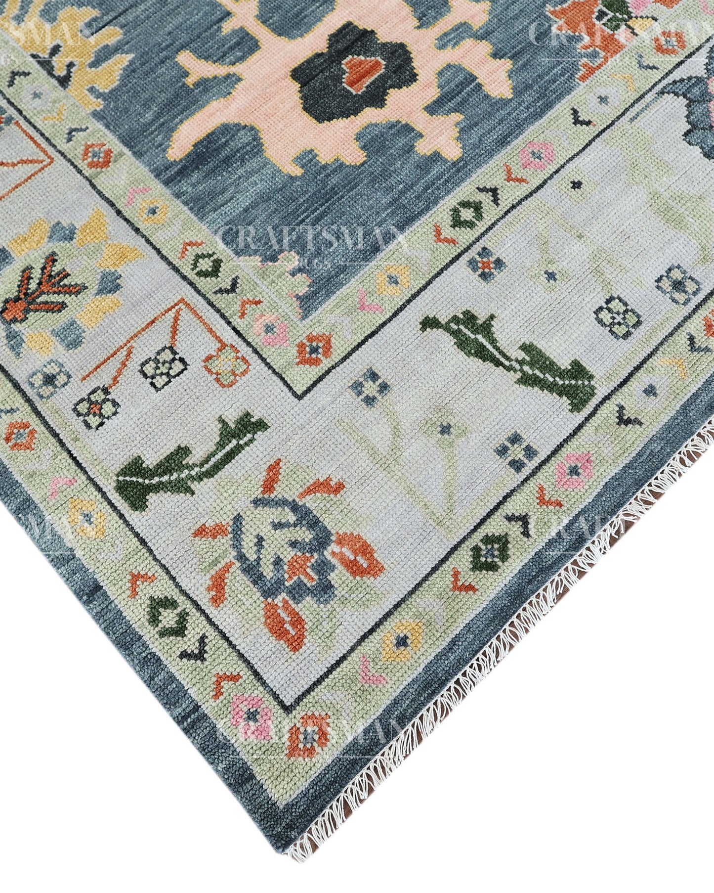 8x10 feet Wool Hand-Knotted Oushak-Inspired Rug | Craftsman Rugs Exclusive