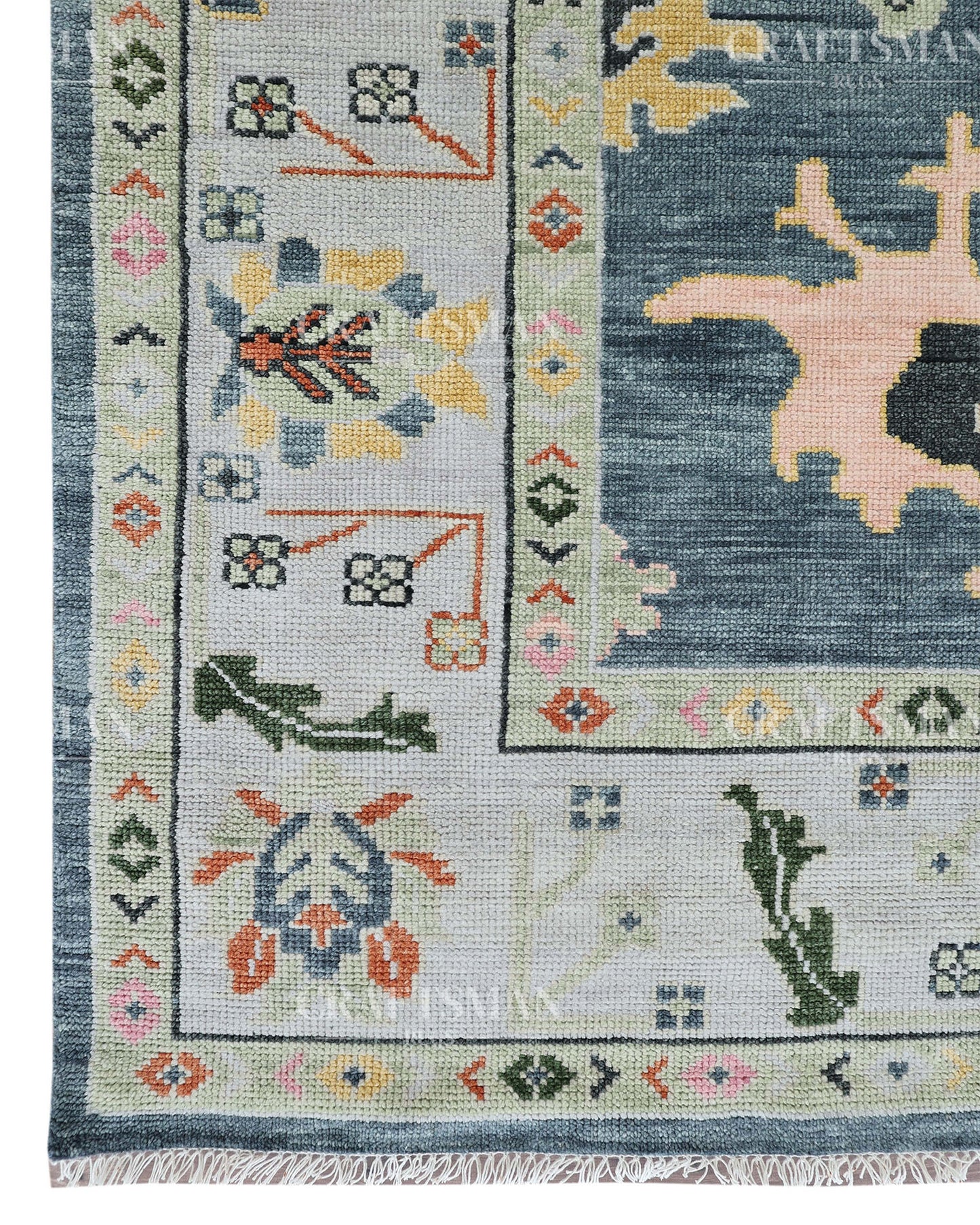 8x10 feet Wool Hand-Knotted Oushak-Inspired Rug | Craftsman Rugs Exclusive