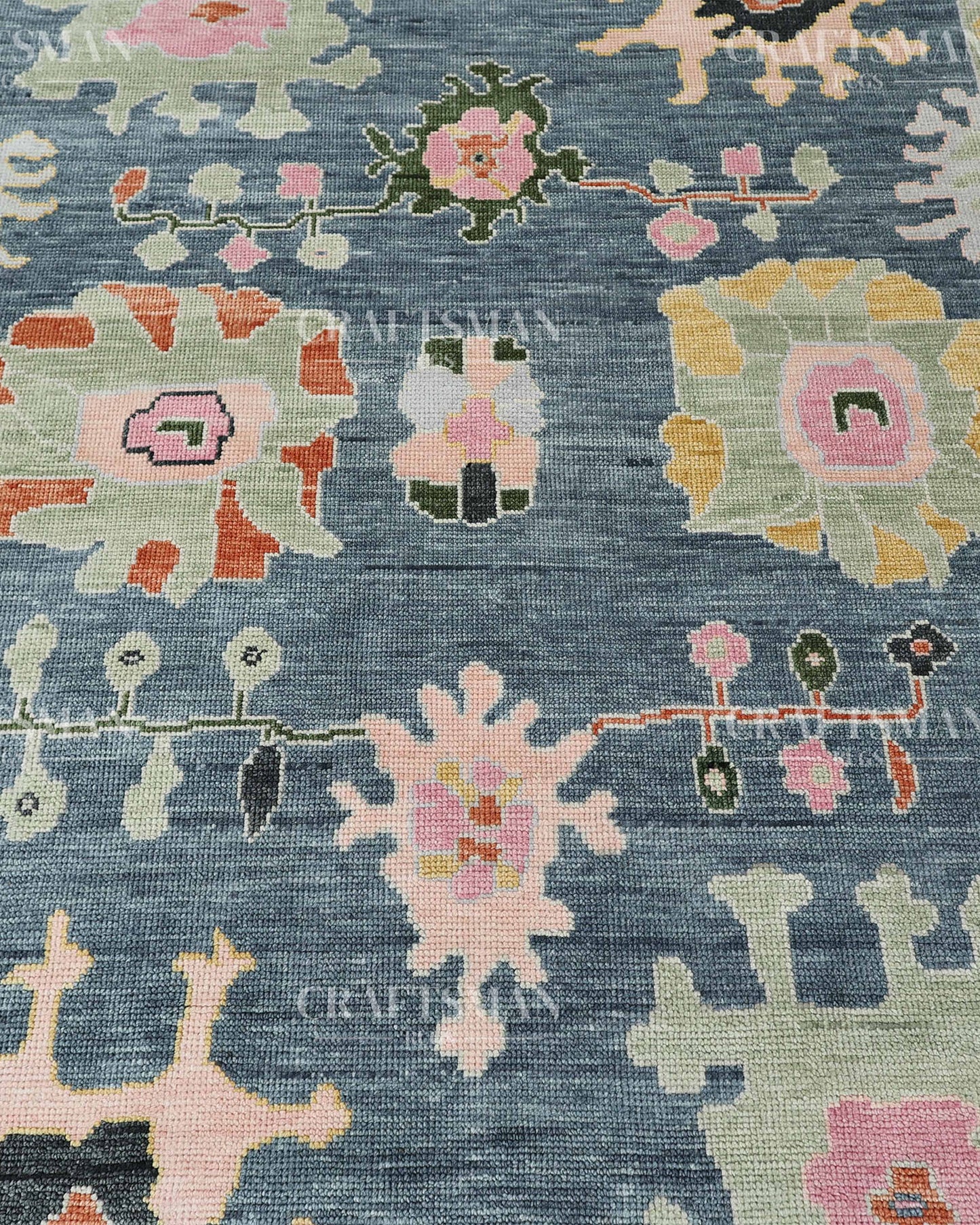 8x10 feet Wool Hand-Knotted Oushak-Inspired Rug | Craftsman Rugs Exclusive