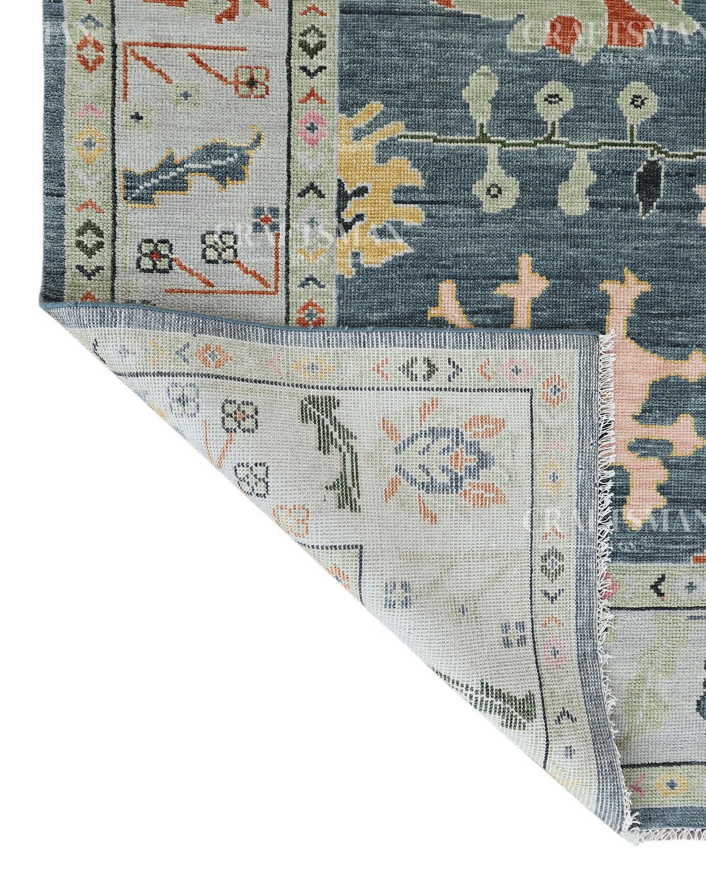 8x10 feet Wool Hand-Knotted Oushak-Inspired Rug | Craftsman Rugs Exclusive