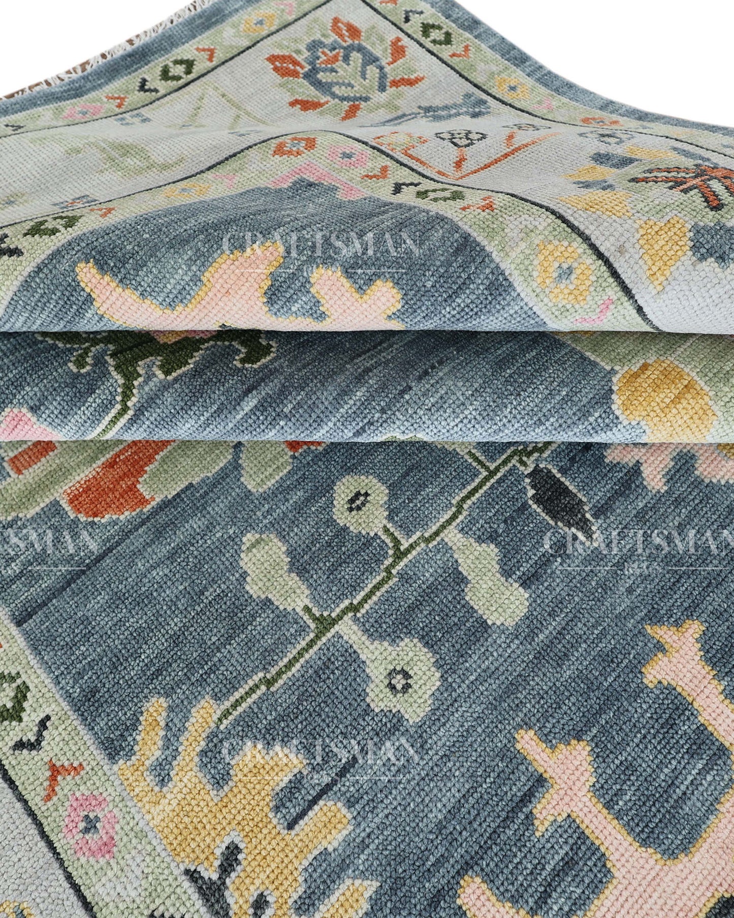 8x10 feet Wool Hand-Knotted Oushak-Inspired Rug | Craftsman Rugs Exclusive