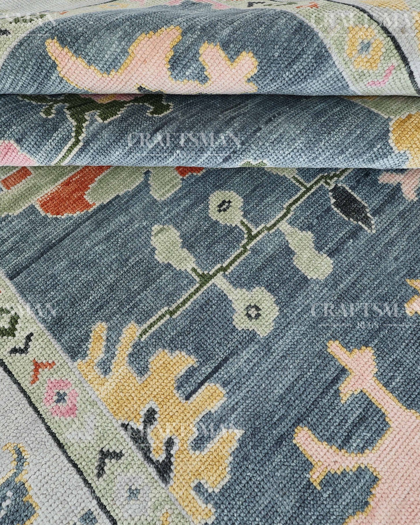 8x10 feet Wool Hand-Knotted Oushak-Inspired Rug | Craftsman Rugs Exclusive