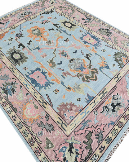 8x10 feet Wool Hand-Knotted Oushak-Inspired Rug | Craftsman Rugs Exclusive