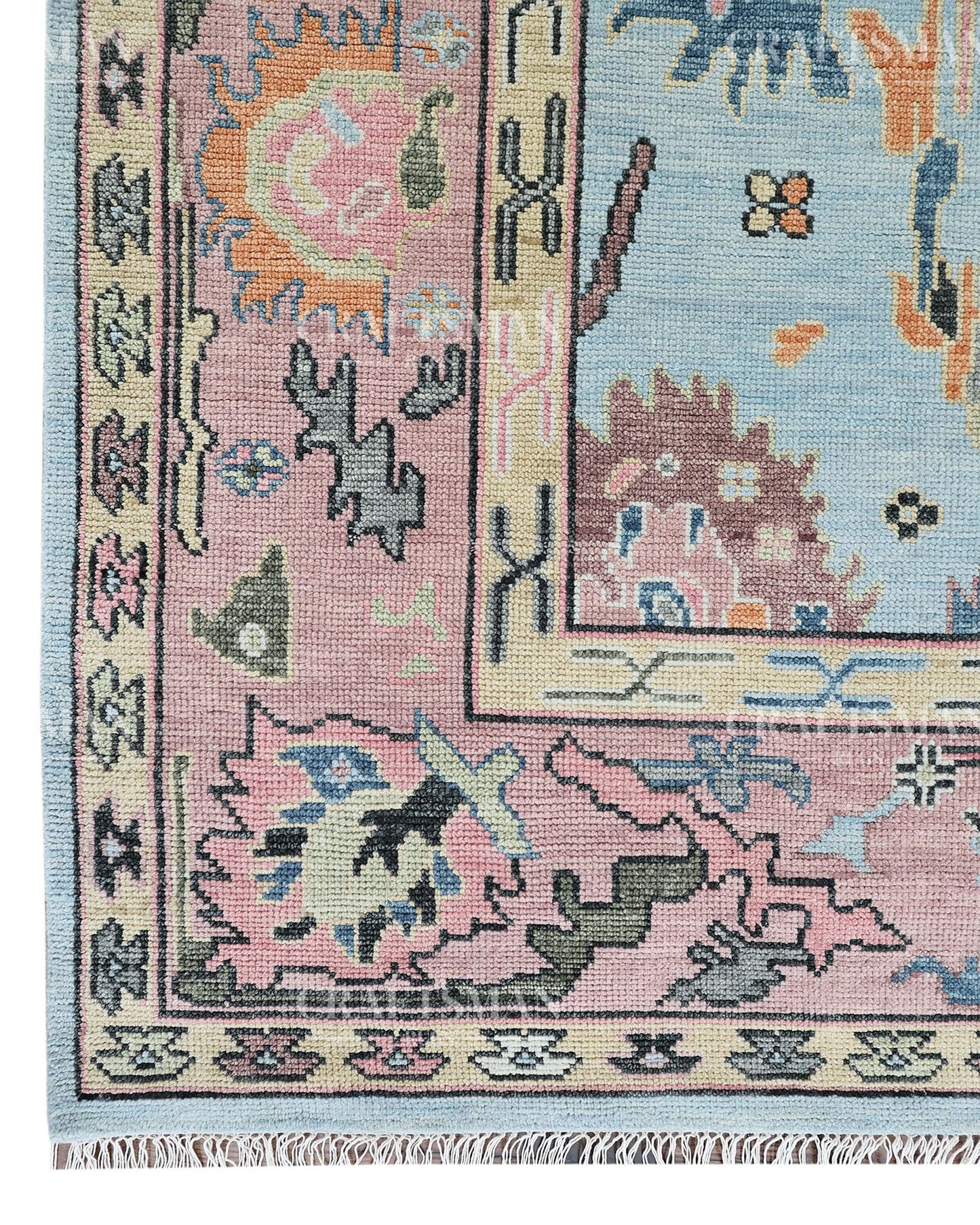 8x10 feet Wool Hand-Knotted Oushak-Inspired Rug | Craftsman Rugs Exclusive