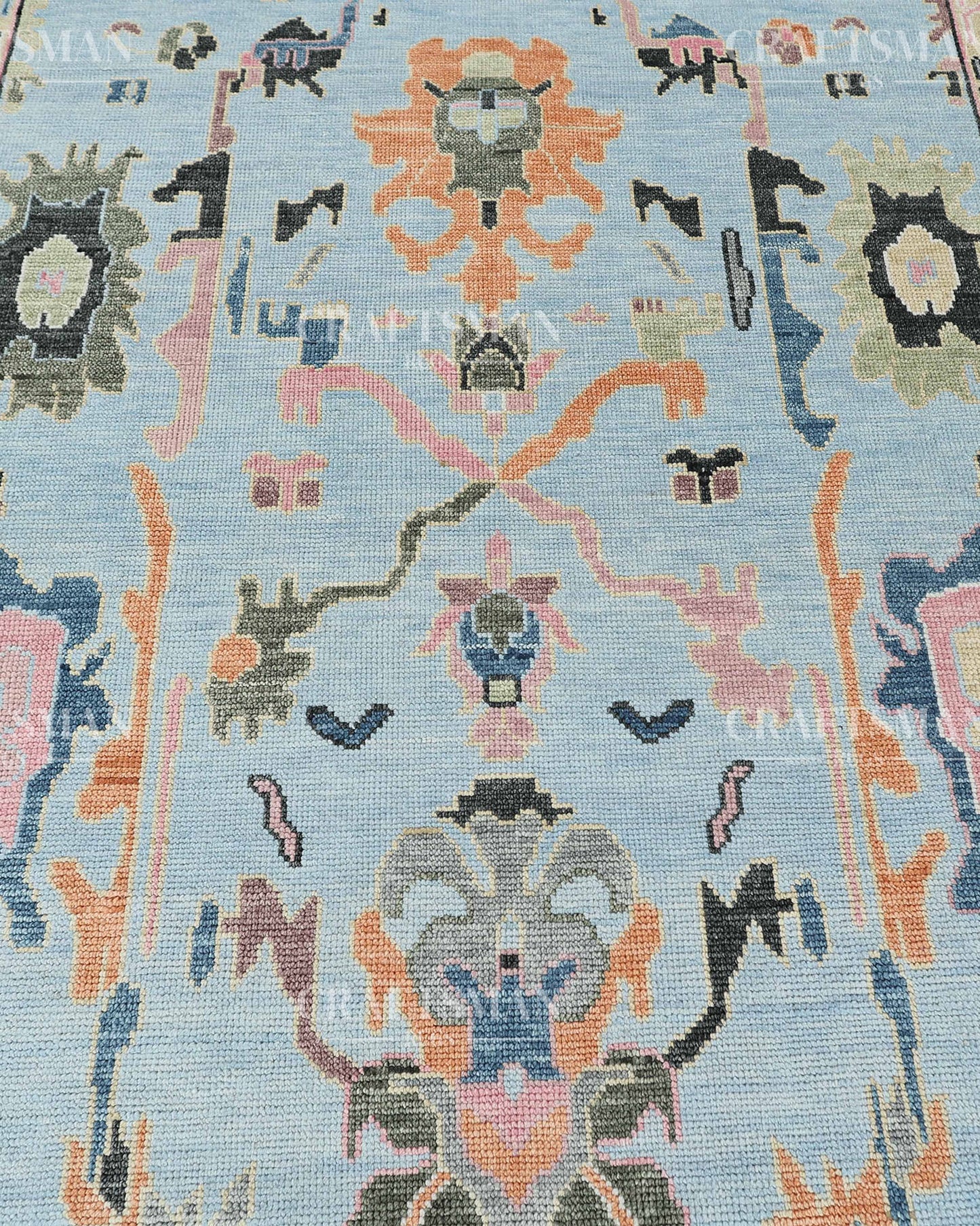 8x10 feet Wool Hand-Knotted Oushak-Inspired Rug | Craftsman Rugs Exclusive