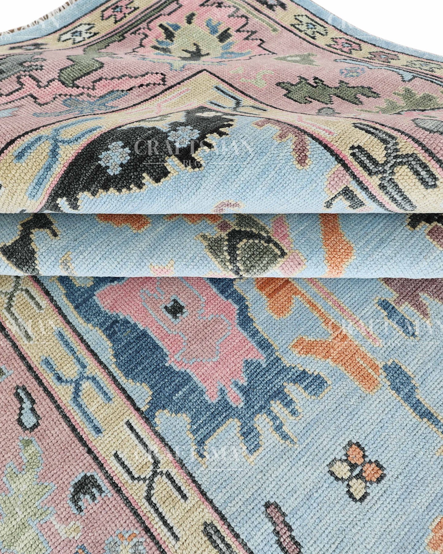 8x10 feet Wool Hand-Knotted Oushak-Inspired Rug | Craftsman Rugs Exclusive