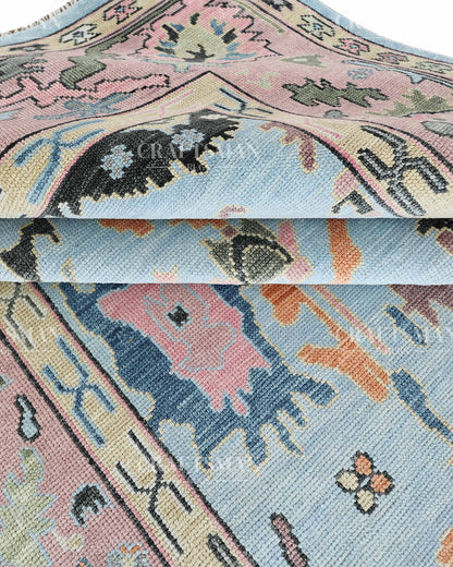8x10 feet Wool Hand-Knotted Oushak-Inspired Rug | Craftsman Rugs Exclusive