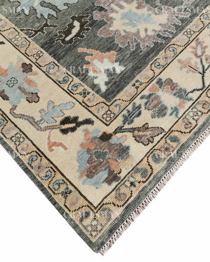 8x10 feet Wool Hand-Knotted Oushak-Inspired Rug | Craftsman Rugs Exclusive