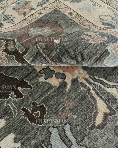 8x10 feet Wool Hand-Knotted Oushak-Inspired Rug | Craftsman Rugs Exclusive