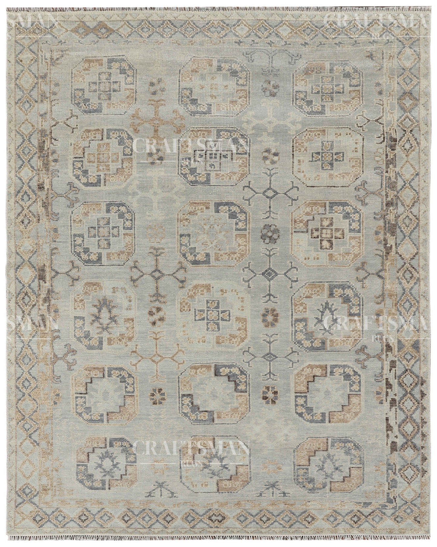 8x10 feet Wool Hand-Knotted Oushak-Inspired Rug | Craftsman Rugs Exclusive