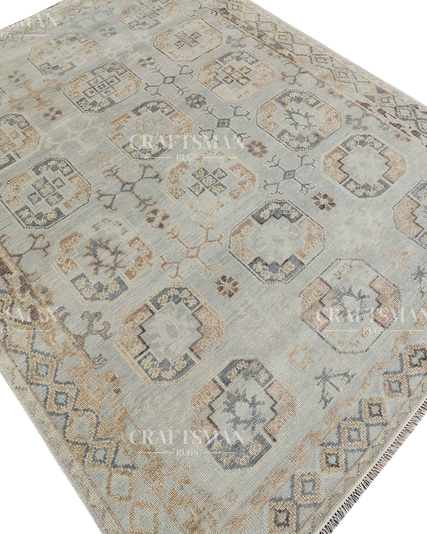 8x10 feet Wool Hand-Knotted Oushak-Inspired Rug | Craftsman Rugs Exclusive